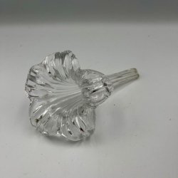 Vintage liggende liljevaser i klart glas