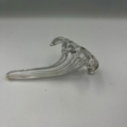 Vintage liggende liljevaser i klart glas