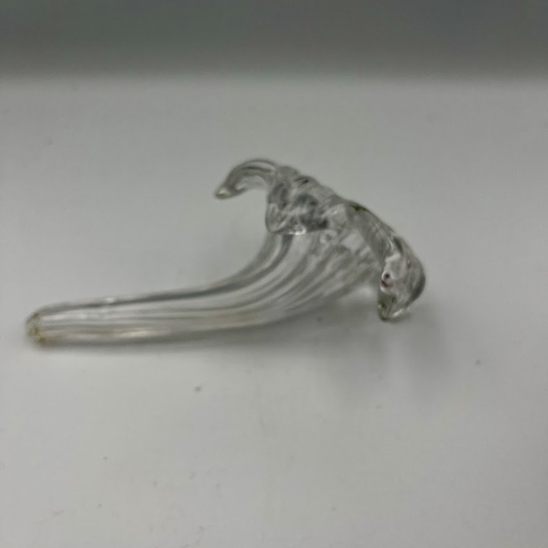 Vintage liggende liljevaser i klart glas