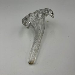 Vintage liggende liljevaser i klart glas