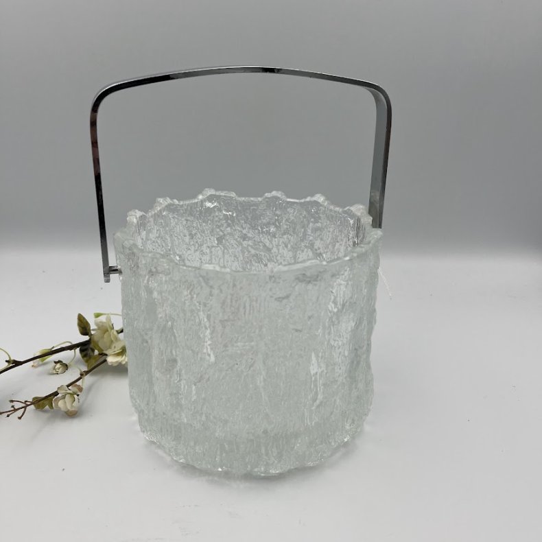 Vintage Iittala Ultima Thule isspand i isglas af Tapio Wirkkala