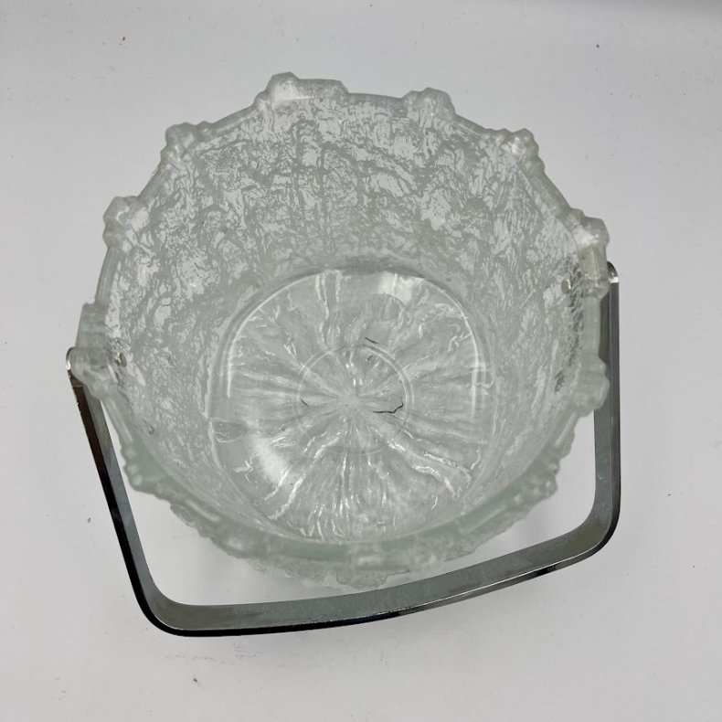 Vintage Iittala Ultima Thule isspand i isglas af Tapio Wirkkala