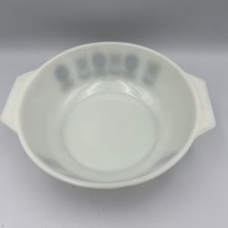 Vintage JAJ Pyrex Indiana ovalt fad med glasl�g