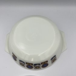 Vintage JAJ Pyrex Indiana ovalt fad med glasl�g