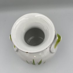 Vintage italiensk stil keramikvase med h�ndmalede blomster