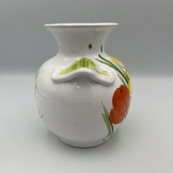 Vintage italiensk stil keramikvase med h�ndmalede blomster