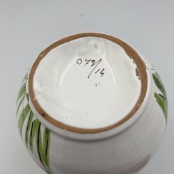 Vintage italiensk stil keramikvase med h�ndmalede blomster