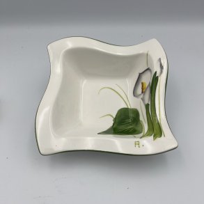 Vintage italiensk keramiksk�l med h�ndmalet calla lilje
