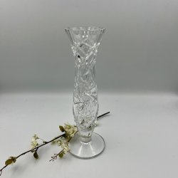 Elegant vintage krystalvase med Pinwheel m�nster 