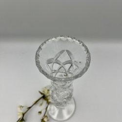 Elegant vintage krystalvase med Pinwheel m�nster 