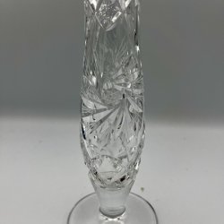 Elegant vintage krystalvase med Pinwheel m�nster 