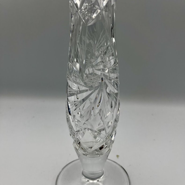 Elegant vintage krystalvase med Pinwheel m�nster 