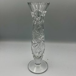 Elegant vintage krystalvase med Pinwheel m�nster 