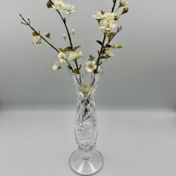 Elegant vintage krystalvase med Pinwheel m�nster 