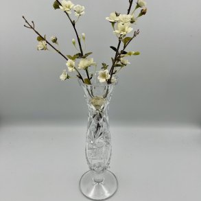 Elegant vintage krystalvase med Pinwheel m�nster 