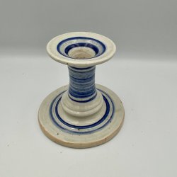 Vintage Tue Poulsen keramik lysestage med bl� striber