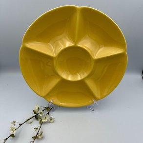 Vintage Aluminia Confetti cabaretfad i gul fajance