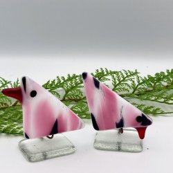 To sm� rosa glasfugle