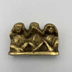 Messingfigur med tre vise aber