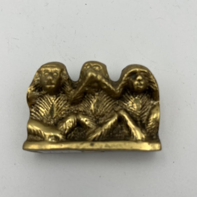 Messingfigur med tre vise aber