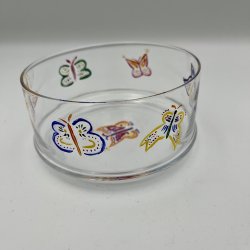 Glassk�l med sommerfugl