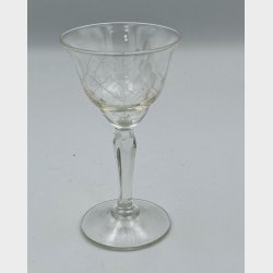 Vintage glas med slibninger