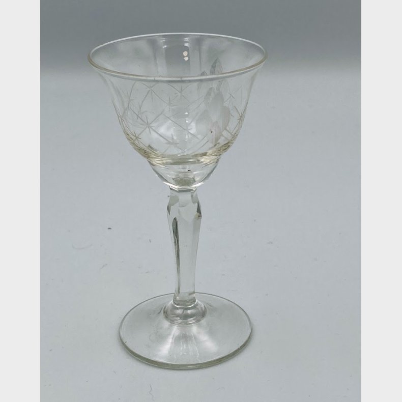 Vintage glas med slibninger