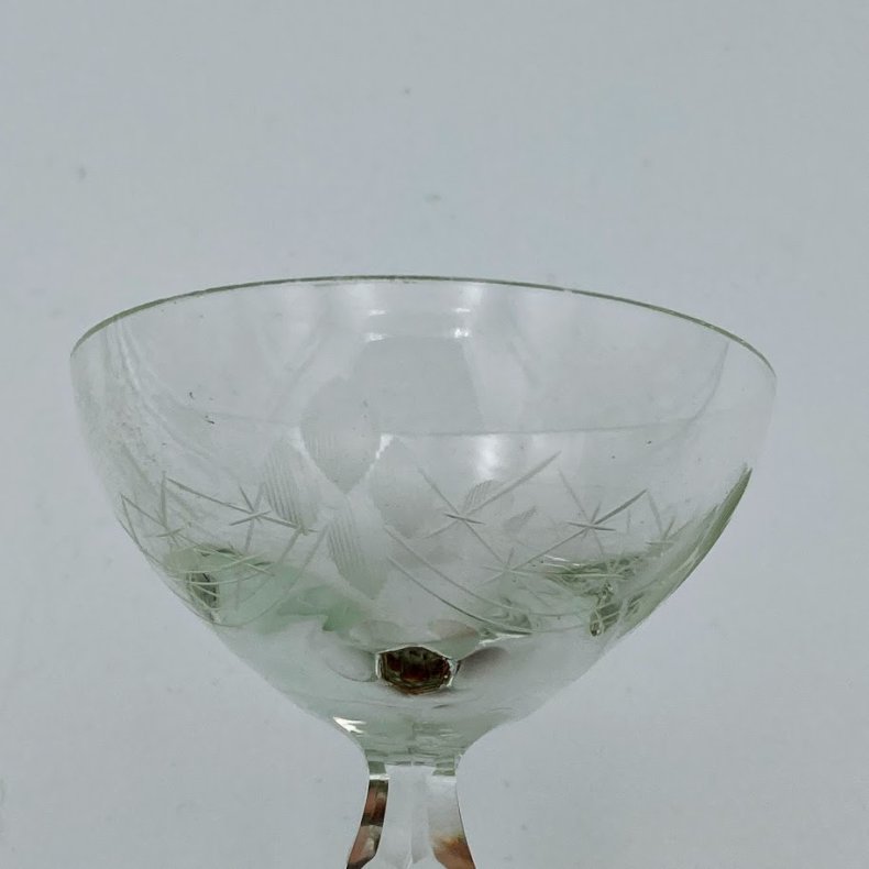 Vintage glas med slibninger