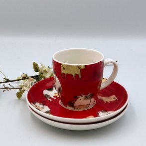 Flerfarvede k�er kop og underkop