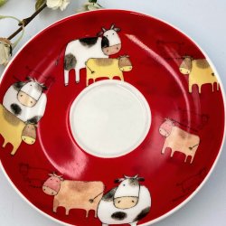 Flerfarvede k�er kop og underkop