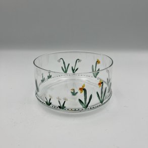 Glassk�l med for�rsblomster