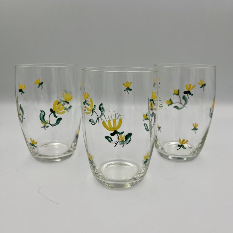 6 glas med blomster