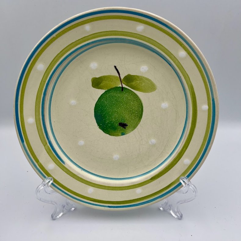 Tallerken med frugtmotiv
