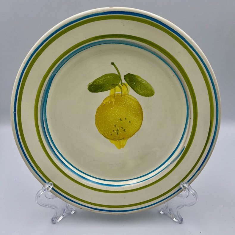 Tallerken med frugtmotiv