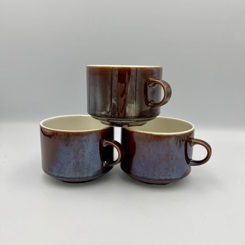 3 stk. rustikke kopper