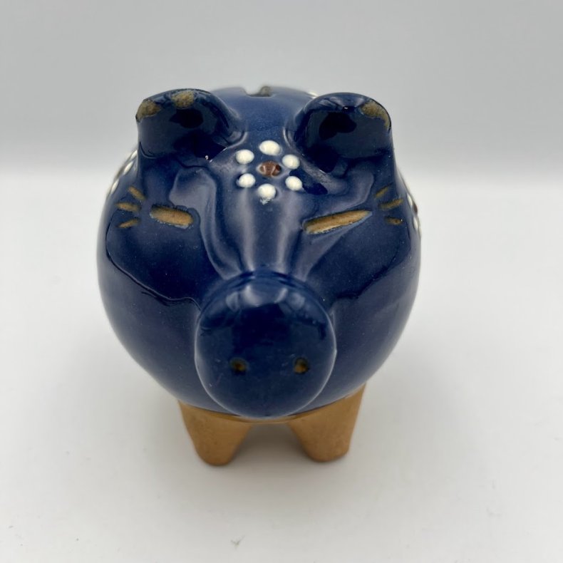 Bl� keramik sparegris 