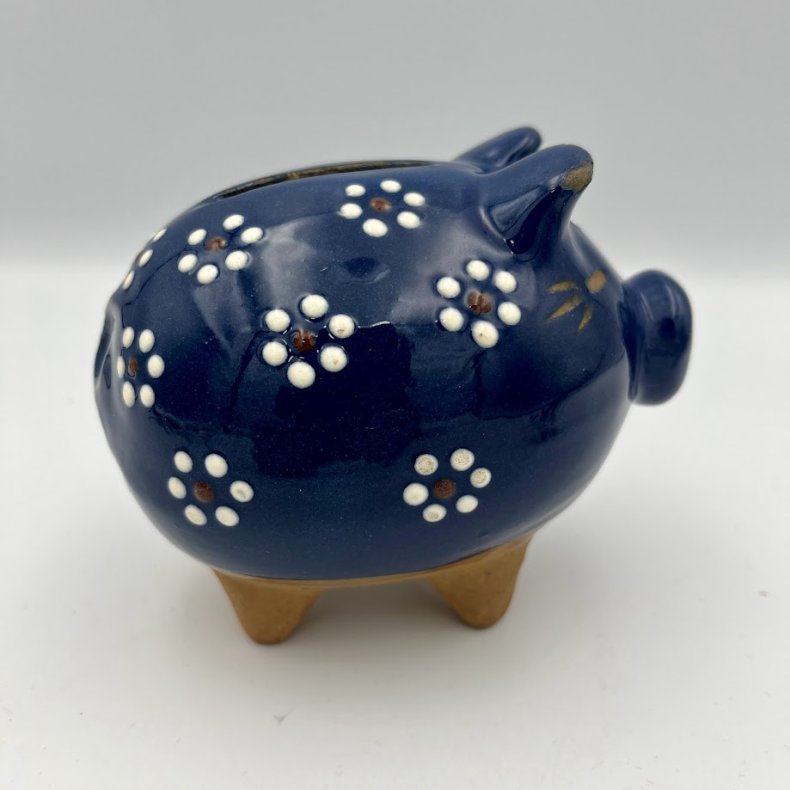 Bl� keramik sparegris 