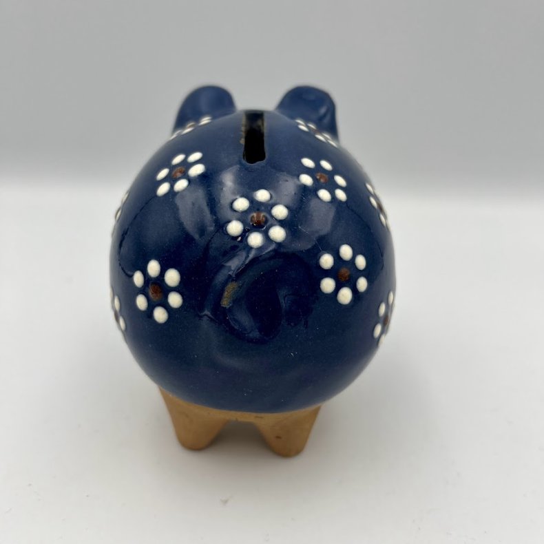 Bl� keramik sparegris 