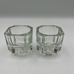 2 Glas fyrfadsstager