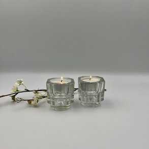 2 Glas fyrfadsstager