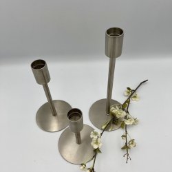 3 lysestager i metal
