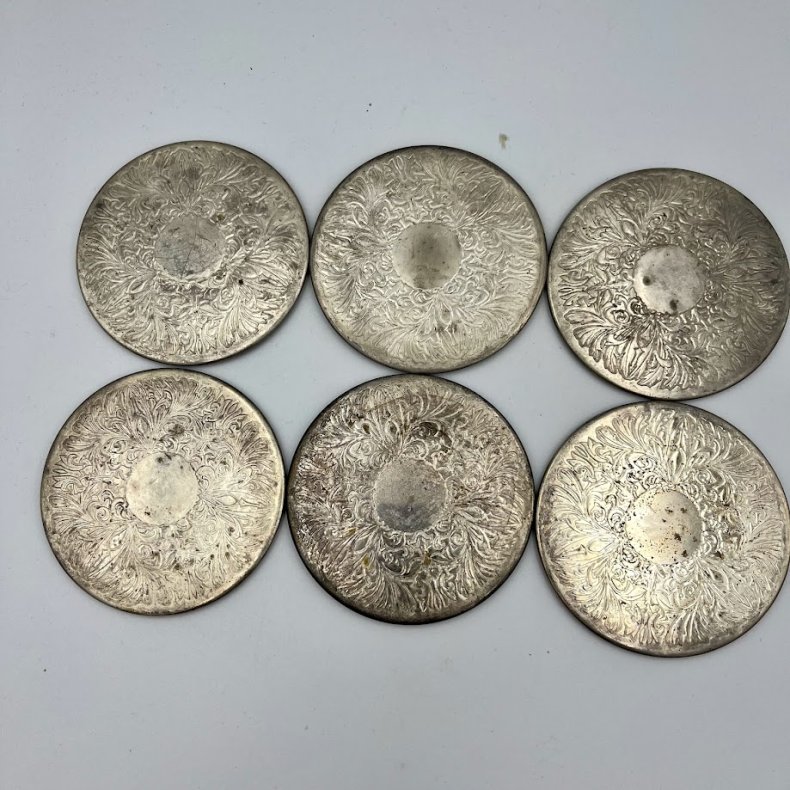 Bordsk�nere/coasters i s�lvplet