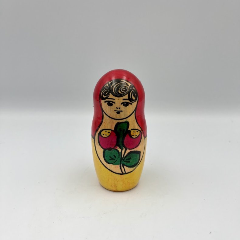Klassiske H�ndmalede Babushka-dukker i Tr� � Traditionelt S�t (5 stk.)