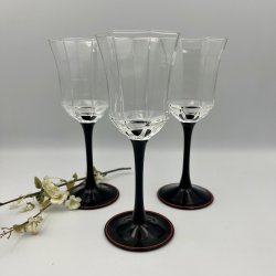 Luminarc Octime Vintage Vinglas med Sort Stilk og R�d Kant