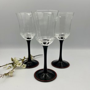 Luminarc Octime Vintage Vinglas med Sort Stilk og R�d Kant