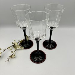 Luminarc Octime Vintage Vinglas med Sort Stilk og R�d Kant