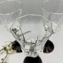 Luminarc Octime Vintage Vinglas med Sort Stilk og R�d Kant