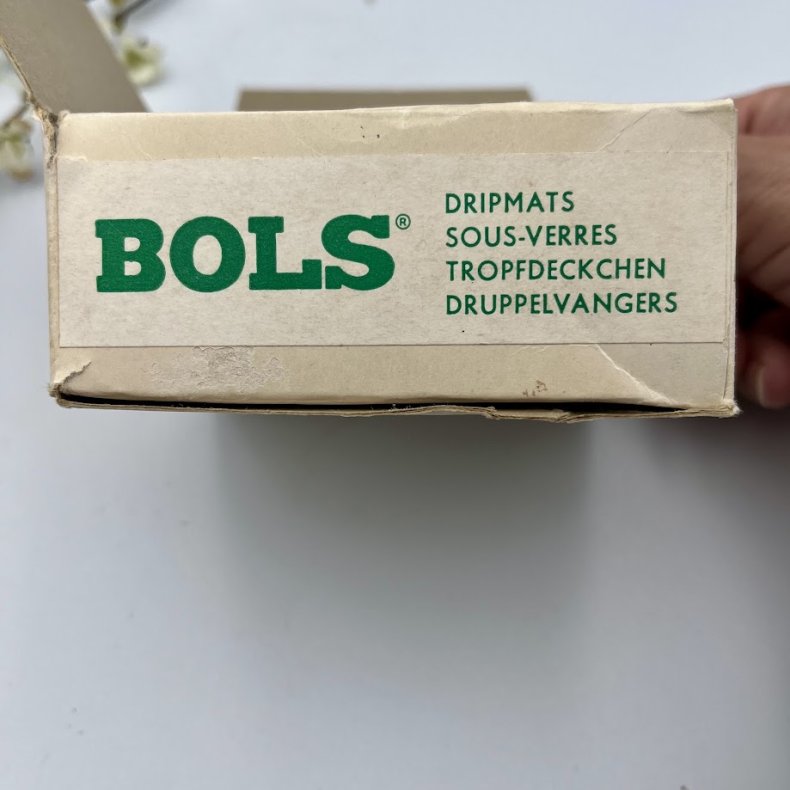 Vintage Bols drypm�tter i original �ske fra 1970erne 22 dele