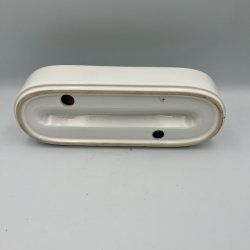 Elegant oval lysestage i hvid keramik til 4 lys