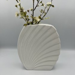 Hvid muslingeformet vase